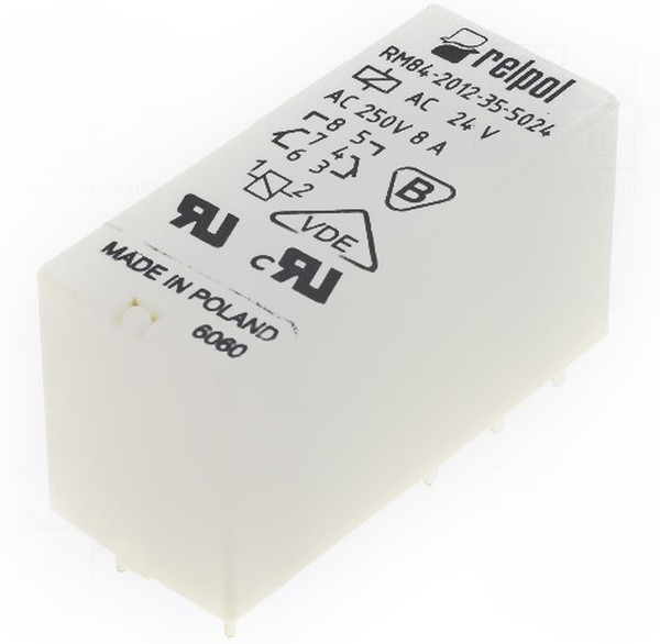 RM84-2012-35-5024, Реле: электромагнитное, DPDT, Uобмотки: 24ВAC, 8A/250ВAC, 8A/24ВDC