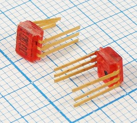 Светодиодная шкала 5,0x 3,7x 2,5, красный x5, 0,16, корпус красный, АЛС317А