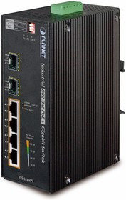 IGS-624HPT индустриальный PoE коммутатор для монтажа в DIN-рейку IP30 6-Port Gigabit Switch with 4-Port 802.3AT POE+ plus 2-port 100/1000X S IGS-624HPT индустриальный PoE коммутатор для монтажа в DIN-рейку IP30 6-Port Gigabit Switch with 4-Port 802.3AT POE+ plus 2-port 100/1000X S