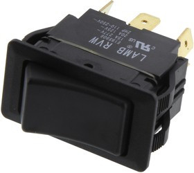 RVW4GD1100, Rocker Switches 20A 125VAC 6.3mm Tab On-On2 Pole