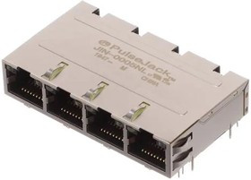J1N-0005NL, Modular Connectors / Ethernet Connectors 1X4 TAB UP W/LED'S ETHERNET (NON PoE)