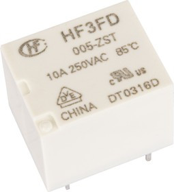 HF3FD/005-ZST, Реле 1 переключ. 5VDC, 5A/240VAC SPDT