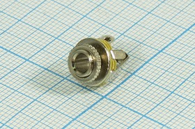 Гнездо Audio Jack стерео 3.5мм, на панель; Q-718 P гн 3,5стерео\3C\пан М6\мет\\1-093