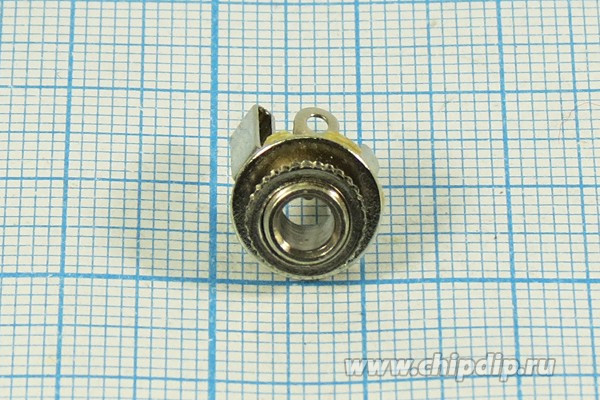 Гнездо Audio Jack стерео 3.5мм, на панель; Q-718 P гн 3,5стерео\3C\пан М6\мет\\1-093