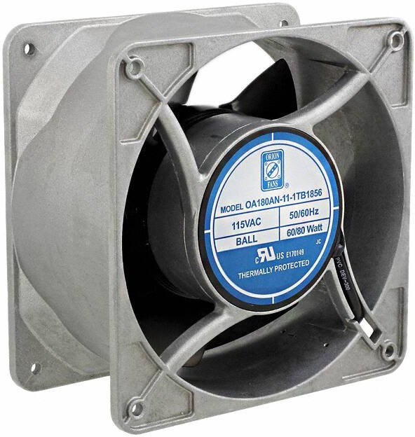 OA180AN-11-1TB1856, AXIAL FAN, BALL, 380CFM, 63DB, 80W, 115V