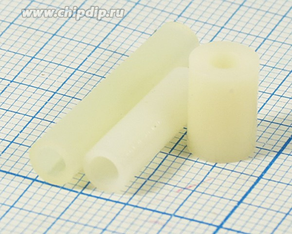 Стойка LED-2 пластиковая, длинна 2,0мм, внутренний диаметр 3,2мм, внешний диаметр 7мм; Q-4714 втулка L 2,0\d3,2\D7,0\пл\\LED-2