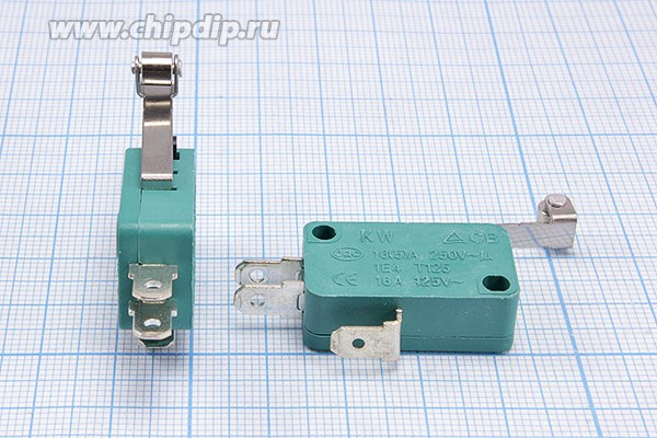 Переключатель концевой 29x10 x16мм, 220В, 5А, ON-(ON), планка 26мм с роликом, MSW-03B; Q-946 ZG ПКонц 29x10 x16\220\ 5\ON-(ON)\\L26рол\MSW-0