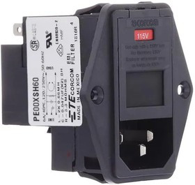 PE00XSH60, AC Power Entry Modules 6A SINGLE FUSE HORIZONTAL MOUNT