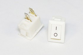 Переключатель клавишный, контакты 2C, 3А, ON-OFF, подсветка белая, KCD-6 2C