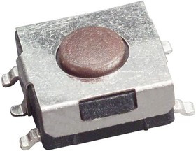 FSM1LPA, Switch Tactile OFF (ON) SPST Round Button Gull Wing 0.05A 24VDC 2.55N SMD Loose