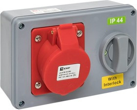 Розетка с блокировкой и выключателем 1415 3Р+РЕ+N 16А 380В IP44 ps-1415-16-380