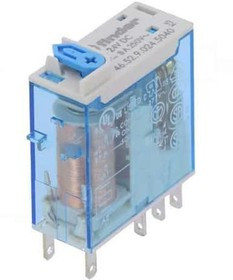 46.52.9.024.5040, Миниатюрное промышленное электромеханическое реле; монтаж в розетку или наконечники Faston (2.5х0.5мм); 2СO 8A; контакты A
