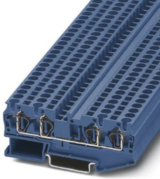 3031458, ST 4-QUATTRO BU Series Blue DIN Rail Terminal Block, Single-Level, Spring Clamp Termination 3031458, ST 4-QUATTRO BU Series Blue DIN Rail Terminal Block, Single-Level, Spring Clamp Termination
