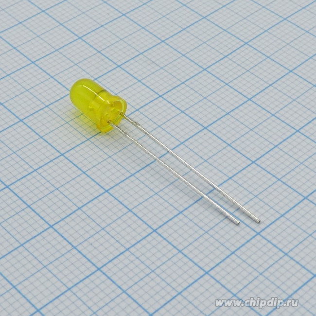 L-56BYD, Светодиод 5мм мигающий/желтый/588нм/5- 20мкд/60°/1,5-3Гц/3,5-14в