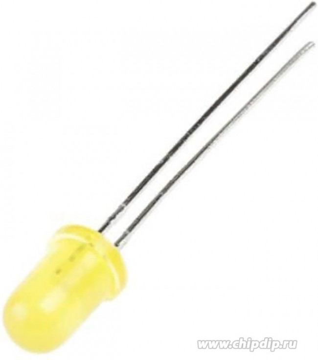 L-56BYD, Светодиод 5мм мигающий/желтый/588нм/5- 20мкд/60°/1,5-3Гц/3,5-14в