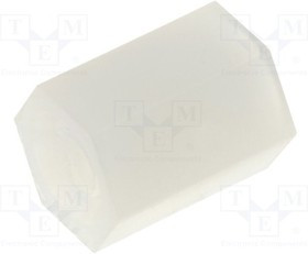 FIX-HP2-6, Дистанцирующая стойка с резьбой, шестигранная, полиамид, M2