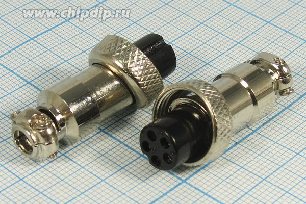 Гнездо микрофонное MIC12\5P\каб\М12\X12-5P; №10638 гн мик MIC12\5P\каб\М12\\X12-5P