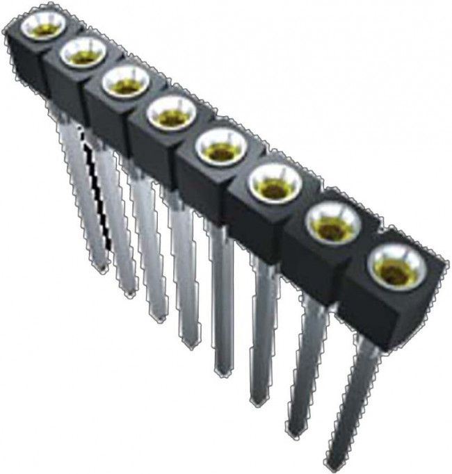 SS-112-G-2, Headers &amp; Wire Housings .100" Single Row Screw Machine Socket Strip