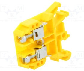 ZUG-G10-YE, Соединитель: на рейку, 0,5-10мм2, Кол-во полюс: 1, клеммы: 2, 690В