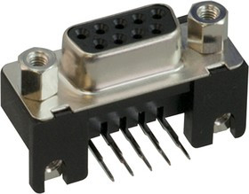 DELC-J9SAF-20L6E, 9 Way Right Angle Through Hole D-sub Connector Socket