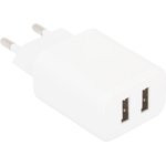 Блок питания (сетевой адаптер) HOCO C62A с 2 USB портами 2,1 A кабель USB Type-C в комплекте белый