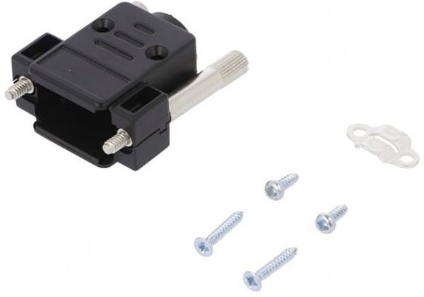 DTPP-09-P-J38-K, Корпус для разъемов D-Sub, D-Sub 9pin, D-Sub HD 15pin, прямой