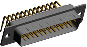 774-E25-113R001, SEAL-D 25 Way Right Angle Plug-In Mount D-sub Connector Plug, 2.77mm Pitch