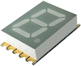 VDMR10C0, 7-сегментный светодиодный дисплей, Красный, 20 мА, 2 В, 8.25 мкд, 1, 10 мм