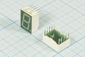 Светодиодный дисплей зеленый, 7 сегментов, 1 разряд, высота 14,2 мм, 2500 мкд, HDSP-5603; №5239 G СД