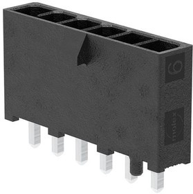 215915-1006, Power to the Board Mini-Fit Max Vertical Header, Single Row, 6 Circuits, Tin (Sn) Plating, Black