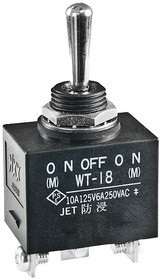 WT18T, SWITCH, TOGGLE, SPDT, 10A, 125VAC