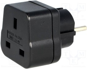 1508530, Переходник: адаптер; 2P+PE; 230ВAC; 13А; Версия: UK; черный