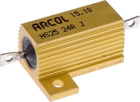 HS25 24R J, 24 25W Wire Wound Chassis Mount Resistor HS25 24R J ±5%