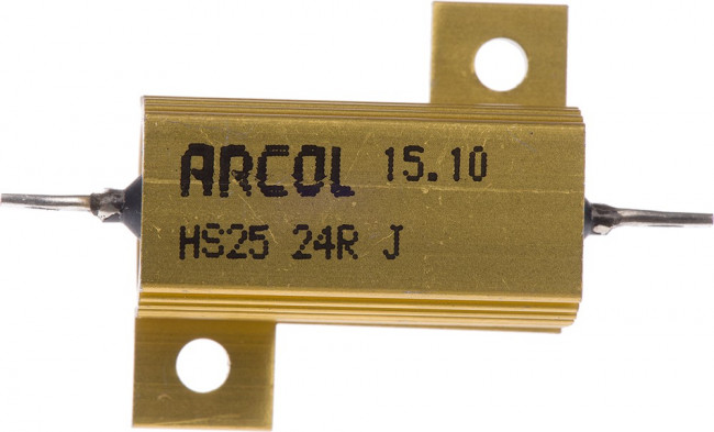 HS25 24R J, 24 25W Wire Wound Chassis Mount Resistor HS25 24R J ±5%