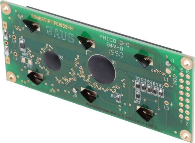 PC1602LRS-H, PC1602LRS-H Alphanumeric LCD Display, 2 Rows by 16 Characters, Transflective PC1602LRS-H, PC1602LRS-H Alphanumeric LCD Display, 2 Rows by 16 Characters, Transflective