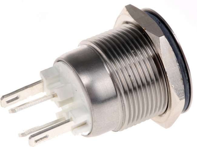 MPI002/28/WH, Pushbutton Switches Stainles Steel Vandl Resistant Switch