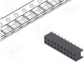 55510-320TRLF/C, Гнездо, провод-плата, "мама", Minitek, 2мм, PIN 20, SMT, на PCB, 2А