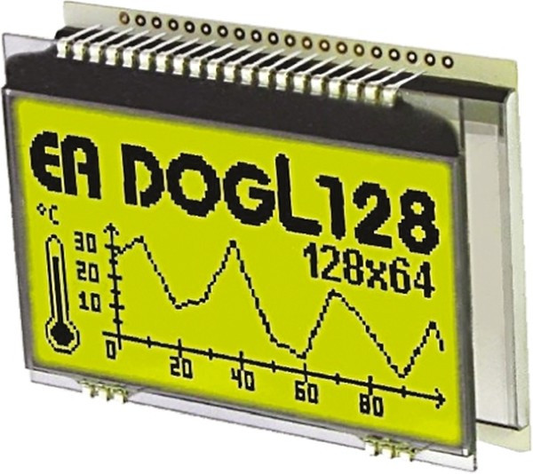 EA DOGL128L-6, LCD Graphic Display Modules & Accessories STN (+) Reflective Yel/Grn Background EA DOGL128L-6, LCD Graphic Display Modules & Accessories STN (+) Reflective Yel/Grn Background