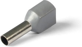 НШВИ(2) 4.0-12, Наконечник штыревой втулочный изолированный серый 2х4.0мм²