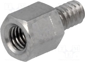 TFM-5/5/DR2130, Дистанцирующая стойка с резьбой, 5мм, Внутр.резьба: M3, латунь