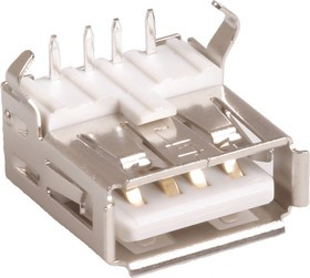 DS1095-WNR0, USB типA розетка с экраном для выводн монтажа / USBA-1F (UBAR-04SW1) (USBA-1J) (DS1095-WNR0)