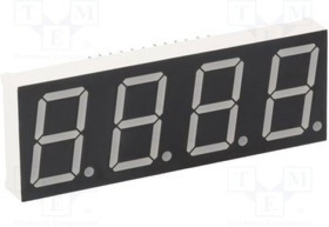KW4-801CVB, Дисплей: LED, 7-сегментный, 20,4мм, 0,8", II.зн: 4, красный, катод