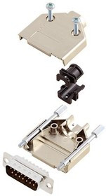 6355-0030-02, DA-15 Plug D-Sub Connector Kit, Steel