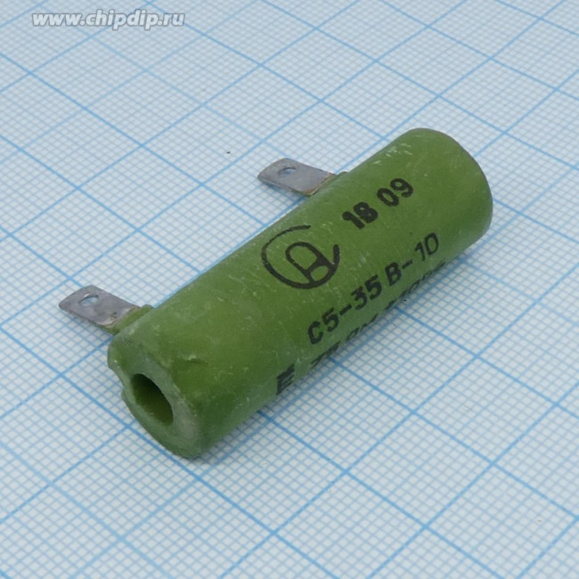 Резистор постоянный 2.7 Ом, 10Вт, размер 14.0x 41.0мм, 10%, С5-35В; Р 2,7 \ 10\ 14,0x 41,0\10\WW\2C\С5-35В\