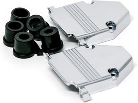 40-9725HMG, D-Sub Backshells HOOD METAL 25 POS. W/RUBBER GROMMET