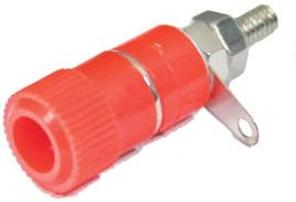 Клемма приборная, 33,5x10,5, d3,8, 4,8 А, красный, отверстие 4,0