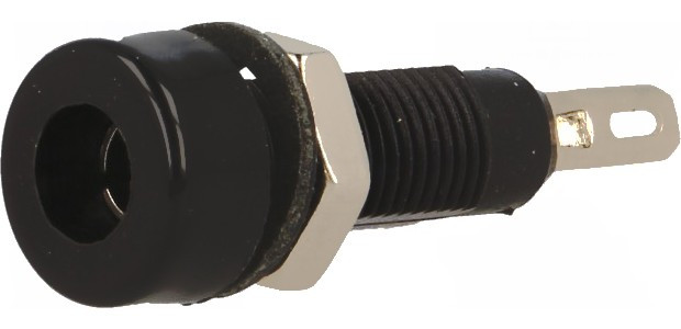 R1-22-B, Гнездо, "банан" 4мм, 10А, 60ВDC, черный, никелированные, -10-80°C R1-22-B, Гнездо, "банан" 4мм, 10А, 60ВDC, черный, никелированные, -10-80°C