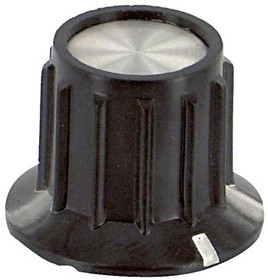 PKA70B1/4, Ручка, Круглый Вал, 6.35 мм, Фенольный Полимер, Ribbed Skirted with Indicator Line, 24.9 мм, PKA