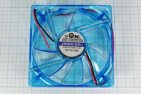 Вентилятор 12В голубой со светодиодами,92x92x25мм шариковый подшипник,2500об/ мин,ВН145B вент 92x92x