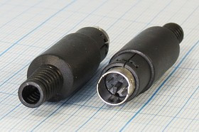 Разъем (miniDIN) MDC-0013.6P вилка, контакты 6P, монтаж на кабель, пластик хвост, MDC-0013.6P